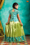 Girls Parrot Green Summer Mango Pattu Pavadai | Langa