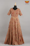 GirlsYellow Red Kalamkari Slope Long gown!!! 