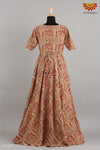 GirlsYellow Red Kalamkari Slope Long gown!!! 