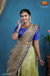 Lehenga choli model for girls with EMB blouse pattern 