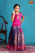 Girls Royal Blue Lilly Bud Pattu Pavadai | Langa