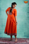 Girls Orange Cotton arrow Frock !!! 