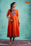 Girls Orange Cotton arrow Frock !!! 