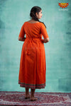 Girls Orange Cotton arrow Frock !!! 