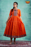 Girls Orange Cotton arrow Frock !!! 