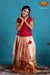 Girls Red Digital Lotus Pattu Pavadai