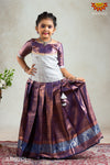 Girls Purple Champangi Pattu Pavadai | Langa