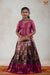 Magenta Copper Tiles Pattu Pavadai For Girls