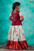 Girls White Copper Chanbali Pattu Pavadai | Lehenga