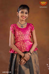 Girls Green Fish Tail Pattu Pavadai | Langa