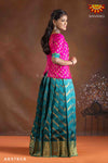 Girls Ramar Green Floral Link Pattu Pavadai | Langa