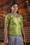 Kids Grey Mayura Pattu Pavadai Set | lehenga 