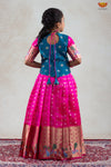 Pink Peacock Paithani Pattu Pavadai For Girls | Langa