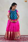 Pink Peacock Paithani Pattu Pavadai For Girls | Langa
