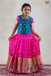 Pink Peacock Paithani Pattu Pavadai For Girls | Langa