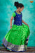 Green Satin Rangoli Pattu Pavadai For girls 