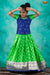 Green Satin Rangoli Pattu Pavadai For girls 