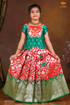 Red Golden Diya Pattu Pavadai For Girls !!!