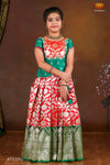 Red Golden Diya Pattu Pavadai For Girls !!!