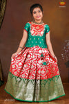Red Golden Diya Pattu Pavadai For Girls !!!