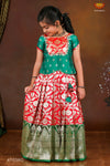 Red Golden Diya Pattu Pavadai For Girls !!!