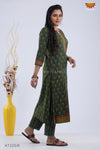 Green Ajrakh Printed Kurti
