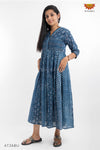 Blue Floral Print Dress