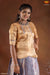 Girls Grey Copper Honeycomb Pattu Pavadai | Langa