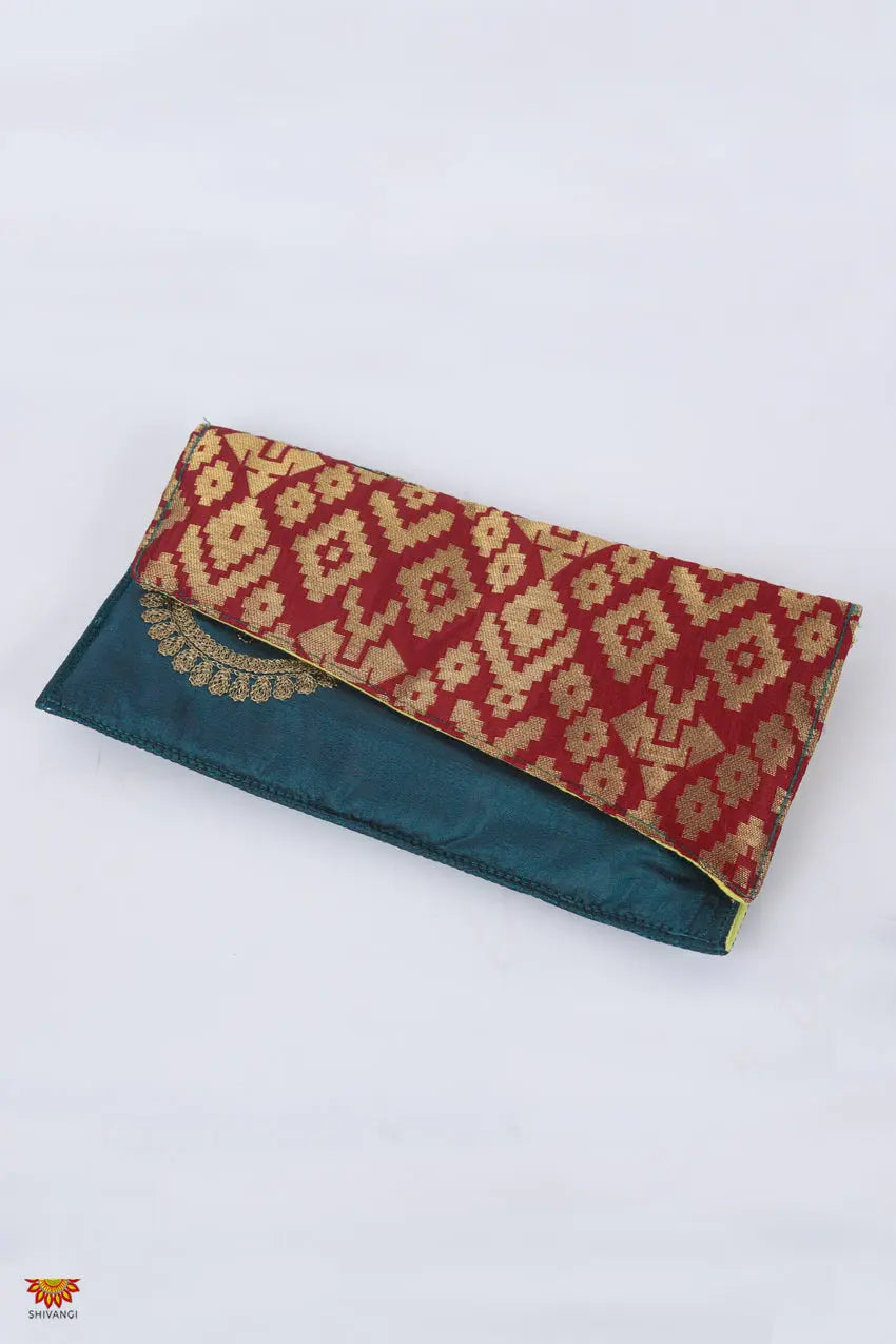 Satrangi Re Pink Embroidered Fabric Clutch – Teejh
