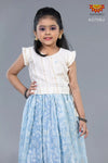 Girls Half-White Kota Creeper pattuPavadai 