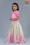 Girls Light Pink Silver Cloud Lehenga 