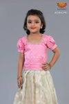 Girls Light Pink Silver Cloud Lehenga 