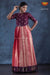 Girls Maroon Pastel Pink Long Gown 