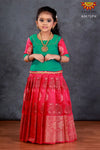 Girls Pink Cap Lilly Pattu Pavadai 