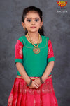 Girls Pink Cap Lilly Pattu Pavadai 