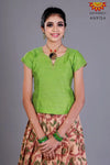Girls Sandle Printed Mango Creeper Cotton Pavadai 