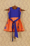 Orange Baby Girls Pattu Frock