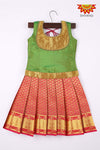Girls Red Art Silk Pattu Pavadai