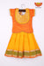 Girls Orange Art Silk Pattu Pavadai