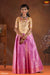 Girls Pink Copper Honeycomb Pattu Pavadai | Langa