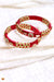 Red Silk Thread Bangles with Stone Work 