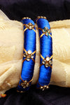 Silk Thread Bangles for Girls in Blue 