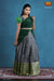 Teenage Girls Grey Organza Silver Half Saree | Langa Davani 