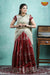 Teenage Girls Maroon Blooming Fire Half Saree | Langa Davani 