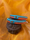 Peach And Blue Silk Thread Bangles 