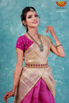 Girls Magenta Floral Spin Half saree | Langa Davani 